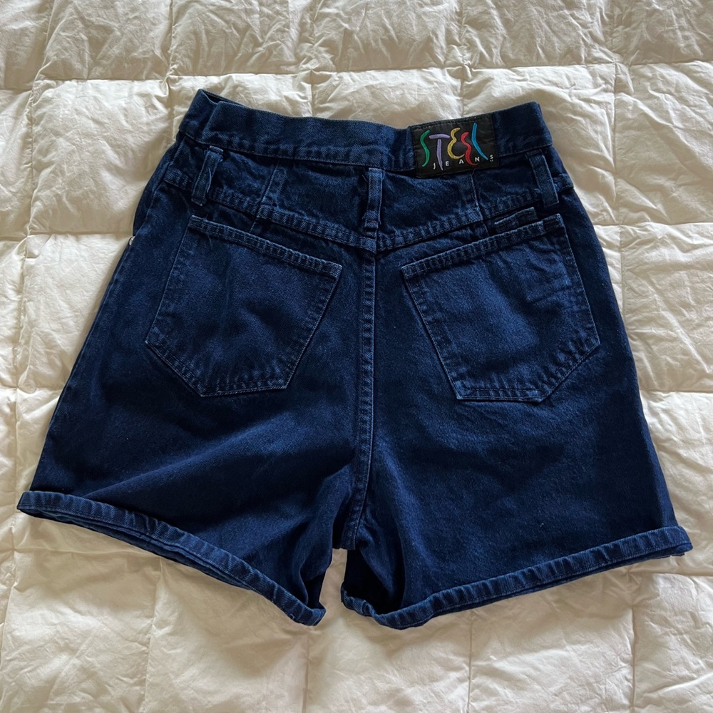 Vintage Steel Jeans High Waist Denim Shorts Made In USA size 9 80s 90s